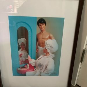 18x24 barbie and ken bath print.